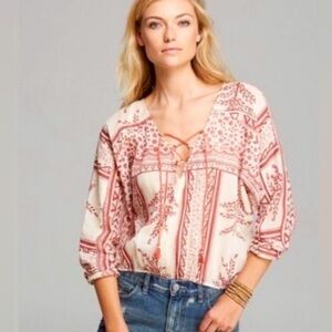 Free People Yo Yo Geo Peasant Top